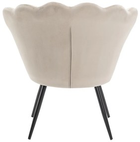LuxuryForm DESIGN Kreslo FREY VELUR s čiernymi nohami - latte