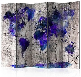 Paraván - World Map: Ink Blots II [Room Dividers] Veľkosť: 225x172, Verzia: Akustický