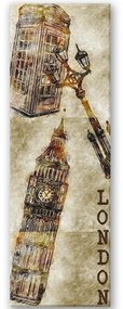 Obraz na plátně Londýnský Big Ben Retro Vintage - 40x120 cm