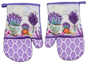 Sada 2 fialových chňapiek s magnetom LAVENDEL SCENT