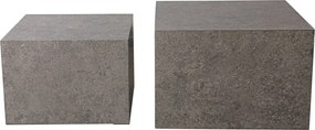 Súprava štvorcových stolíkov Maddox,imitácia šedého kameňa, 2 ks