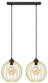 Luster na lanku MERCURE 2xE27/15W/230V zlatá/čierna