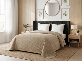 Zamatový prehoz na posteľ ASTRALIA, béžový Rozmer: 170 x 210 cm