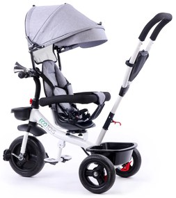 Sivá trojkolka s otočným sedadlom 360°, Ecotoys