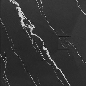 Rea Magnum Carrara, SMC sprchová vanička 90x90, čierna-kamenný vzor, REA-K7008