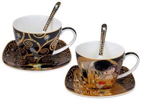Šálka s podšálkou 250 ml na  kávu - set 2 ks Gustav Klimt , MARSSEUS, 002133