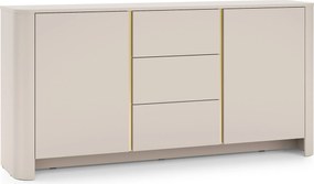 Komoda Sorrenti 168 cm - kašmírová / zlatá