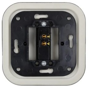 Elhard Štvorcový keramický vypínač s kolískou č.1, čierny - kompletný KV5301B