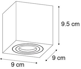 Moderné štvorcové kúpeľňové bodové svetlo čierne - Capa