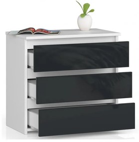 Nočný stolík CL3 60 cm biely / grafitový, lesk
