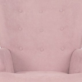 Kreslo s podnožkou PINK2, ružová