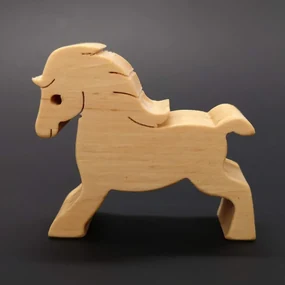 AMADEA Drevený kôň, masívne drevo, 6x5,5x2 cm