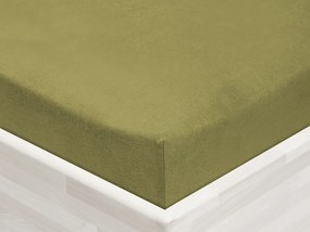 Jersey napínacie prestieradlo JR-020 Olivové 90 x 200 - výška 20 cm