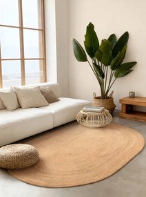 Koberec Hanse Home Jute Braided Rangpur naturálny / zlatý ovál