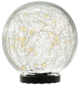 Nexos 86741 Solárne osvetlenie sklenená guľa, teplá biela, 15 cm