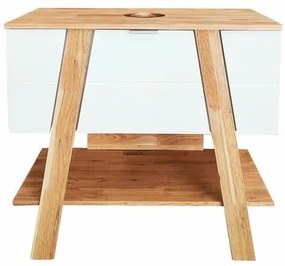 Kúpeľňová skrinka pod umývadlo na dosku Naturel Home 80x73x46 cm orech/biela mat HOMEUMDB, 1 ks