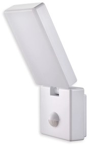 TOP-LIGHT Vonkajšie nástenné LED svietidlo so senzorom FARO B PIR, 15 W, denné biele svetlo, IP65, biele