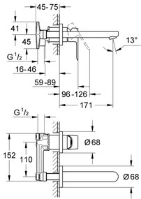 GROHE 20289000 - Umývadlová dvojotvorová batéria BAULOOP 110 mm lesklý chróm
