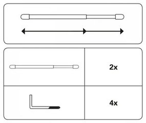 Vitrážna tyč rozťažná, plochá 11 mm hnedá, 50 - 70 cm