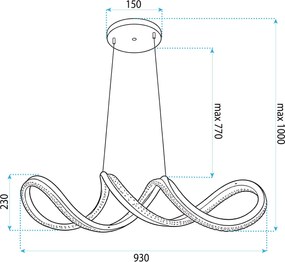 Toolight Toolight, závesné stropné svietidlo G154-CP, zlatá lesklá, OSW-07824