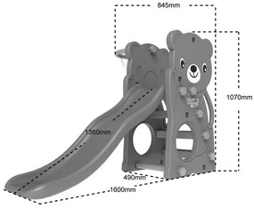 Záhradná šmykľavka 3v1 s medvedíkom ZOG.CHD-161W