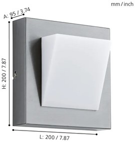 Eglo 94114 - LED vonkajšie osvetlenie Galar 1 1xLED/3,7W/230V