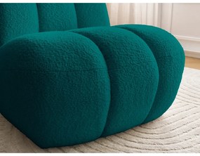 Tyrkysovomodré kreslo z textílie buklé Janissaire – Bobochic Paris