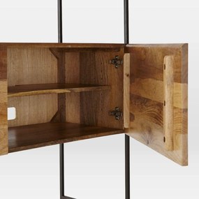 furniture-nabytek.cz - Drevený stôl s kovovým podstavcom z masívneho mangového dreva 130x213x55
