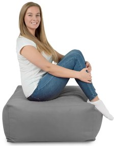 Plyšová taburetka kocka oceľová