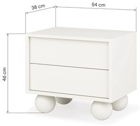 Noční stolek FRANCESCO 54 cm bílý
