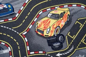Detský koberček CARS 2 ŠEDÝ