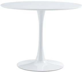 Jedálenský stôl, okrúhly, biela matná, priemer 110 cm, REVENTON NEW