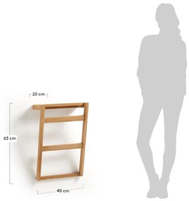 Nástenný vešiak na uteráky z teakového dreva Kave Home Sunday