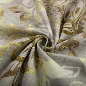 Biante Zamatový behúň na stôl Tamara TMR-055 Abstraktné zelené kvety na zelenosivom 35x140 cm