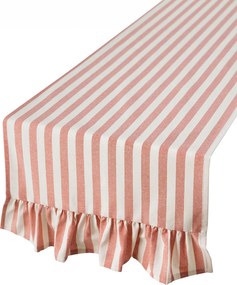 Bežec s volánom 40x160 cm farba produktu červená látka vzorované