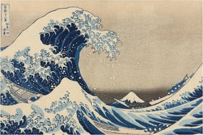 Obraz - Katsushika Hokusai, Under the Wave off Kanagawa, reprodukcia (90x60 cm)