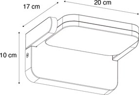 Vonkajšia nástenná lampa čierna vrátane LED nastaviteľná - Kamile