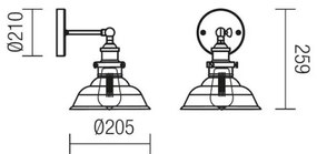 Redo 01-1026 - Nástenné svietidlo SAVILLE 1xE27/42W/230V