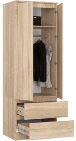 Šatníková skriňa Star 60 cm dub sonoma