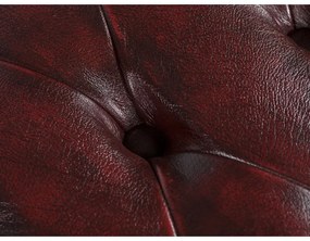 furniture-nabytek.cz - Masívny taburet Chesterfield Pittsfield z pravej kože, červený – 61×46×43 cm