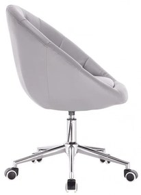 LuxuryForm DESIGN Kreslo VERA na striebornej podstave s kolieskami - šedé