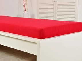 Froté plachta do detskej postieľky EXCLUSIVE 70x140 cm červená