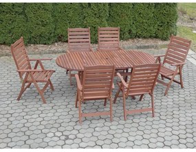 Záhradná stolová zostava Garen - 6 miest, hnedá