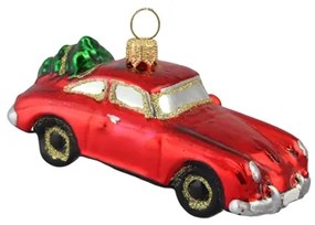 Vianočná dekorácie autíčko so stromčekom
