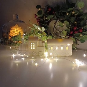 DECOLED Keramický vlak, 28,5 x 10,1 x 9,3 cm, teplá biela, 2xLR44