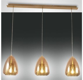 Fabas Luce 3673-48-125 - Luster na lanku BRITTON 3xE27/40W/230V zlatá