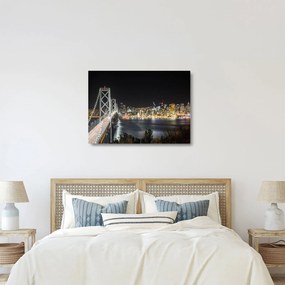Sklenený obraz Brooklynského mostu a New Yorku (70x50 cm)