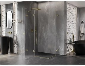 Mexen Lunar Duo, výklopný sprchový kút 115 x 90 cm, 8mm číre sklo, zlatý profil, 834-115L-090P-50-00