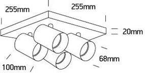 Moderné svietidlo ONE LIGHT stropné svietidlo 65405N/B