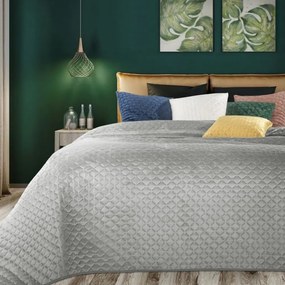 Originálny zamatový prehoz na posteľ striebornej farby Šírka: 70 cm | Dĺžka: 160 cm